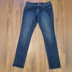 Volcom Brand Women’s Blue Denim Jeans W32 L33 Straight Leg Classic Skinny B99